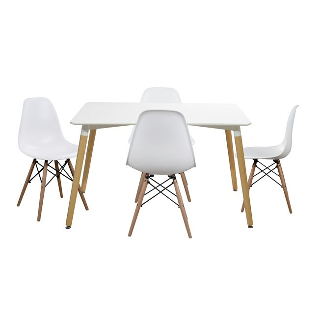 Set dining table 5 pieces Table minimal 120x80- Twist White HM10080.01 [2]