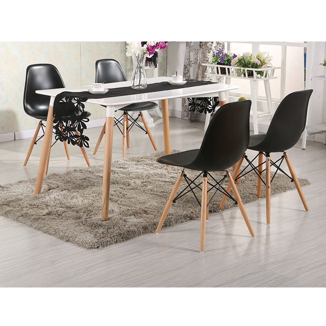 Set Dining Table 5 pieces with Table Minimal and chair Twist HM10192 120x80x73 cm [2]