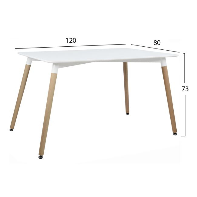 Set Dining Table 5pieces HM10193.01 with table Minimal and Vegas White 120x80x73 cm [2]