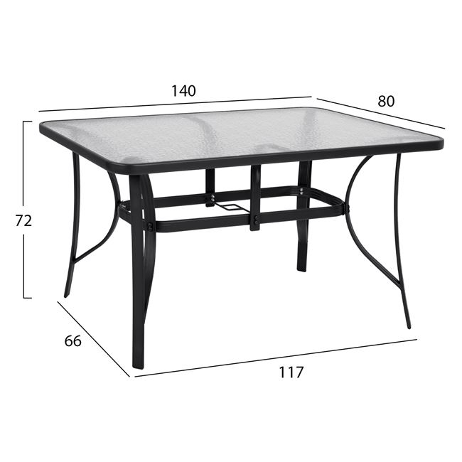 Set Dining Table 5pieces HM10562.01 with table 150x90x72cm from metal grey [2]