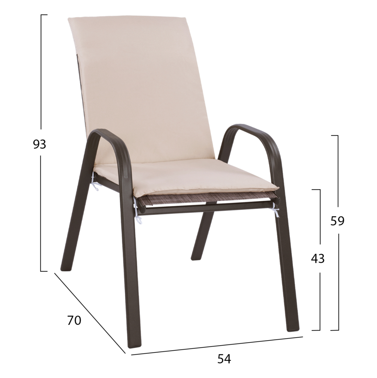 Set Dining Table 7 pieces Chairs with pillow and table 150x90 HM10572.02 Brown [3]