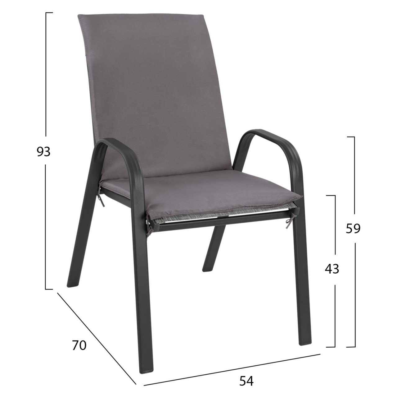Set Dining Table 7 pieces Chairs with pillow and table 160x90 HM10571.01 Grey [3]