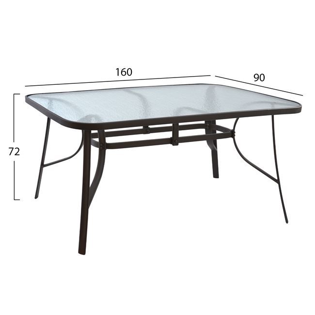 Set dining table 7 pieces HM10564.01 with Table 160x90x72cm from brown metal. [2]