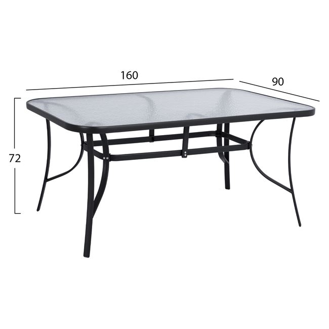 Set dining table 7 pieces HM10564.01 with Table 160x90x72cm from grey metal [2]