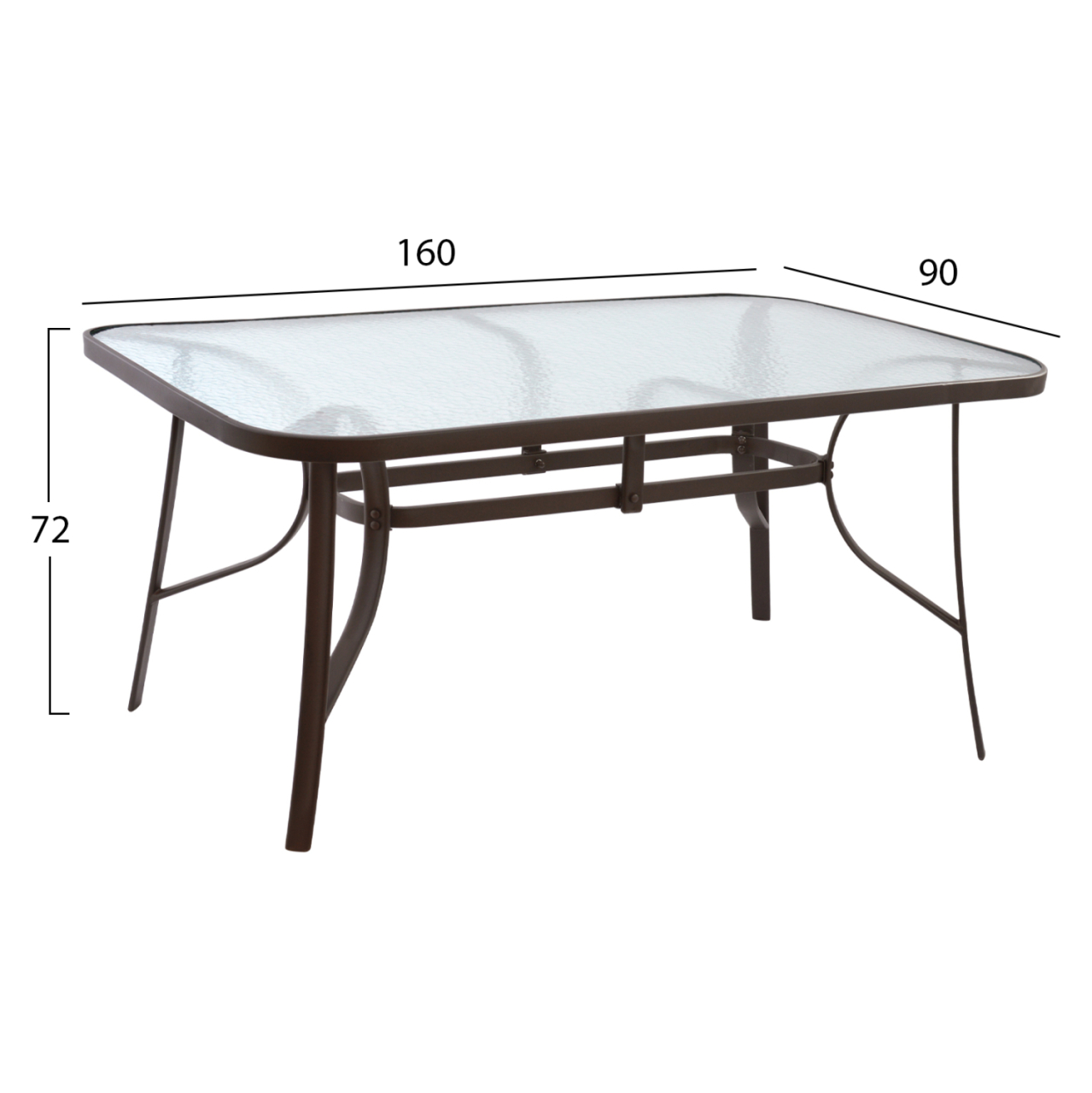 Set Dining Table 7 pieces Table and 6 Leon with Brown Textline HM5206.02 [2]