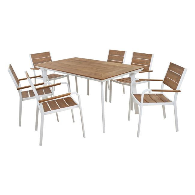Set Dining Table 7pieces White color HM5240.01 [2]