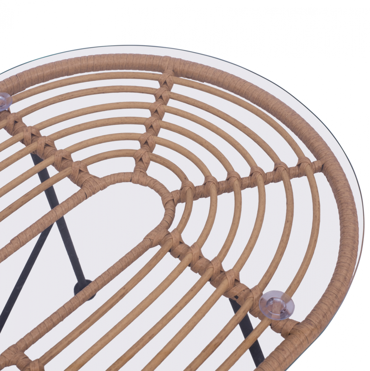 Set metallic for outdoor spaces 4 pieces Allegra HM5460 Wicker in beige color [9]