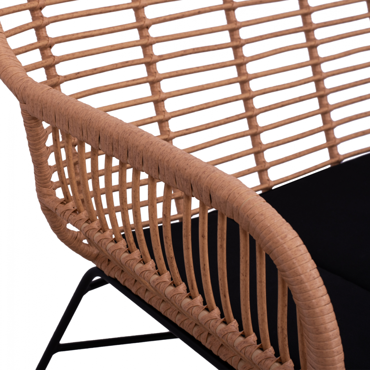 Set metallic for outdoor spaces 4 pieces Allegra HM5460 Wicker in beige color [8]