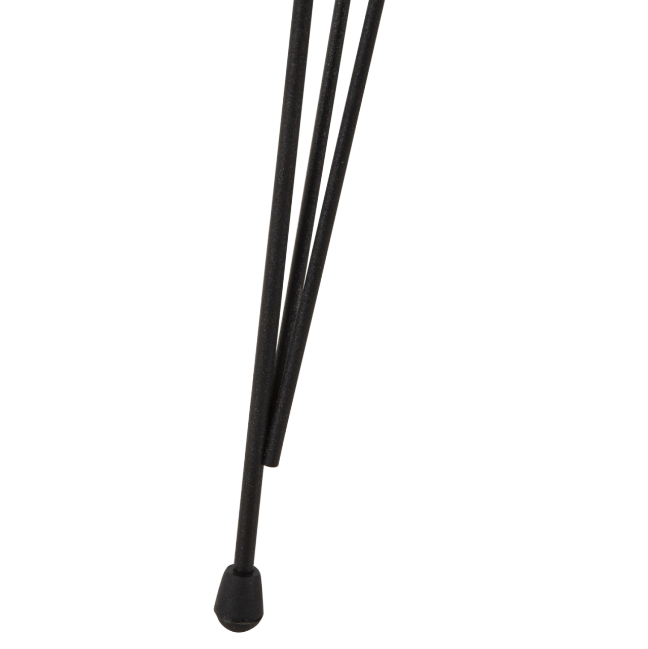 SET OF 3 ROUND SIDE TABLES NISSA HM18173.04 MELAMINE IN NATURAL WOOD COLOR-BLACK METAL LEGS [6]