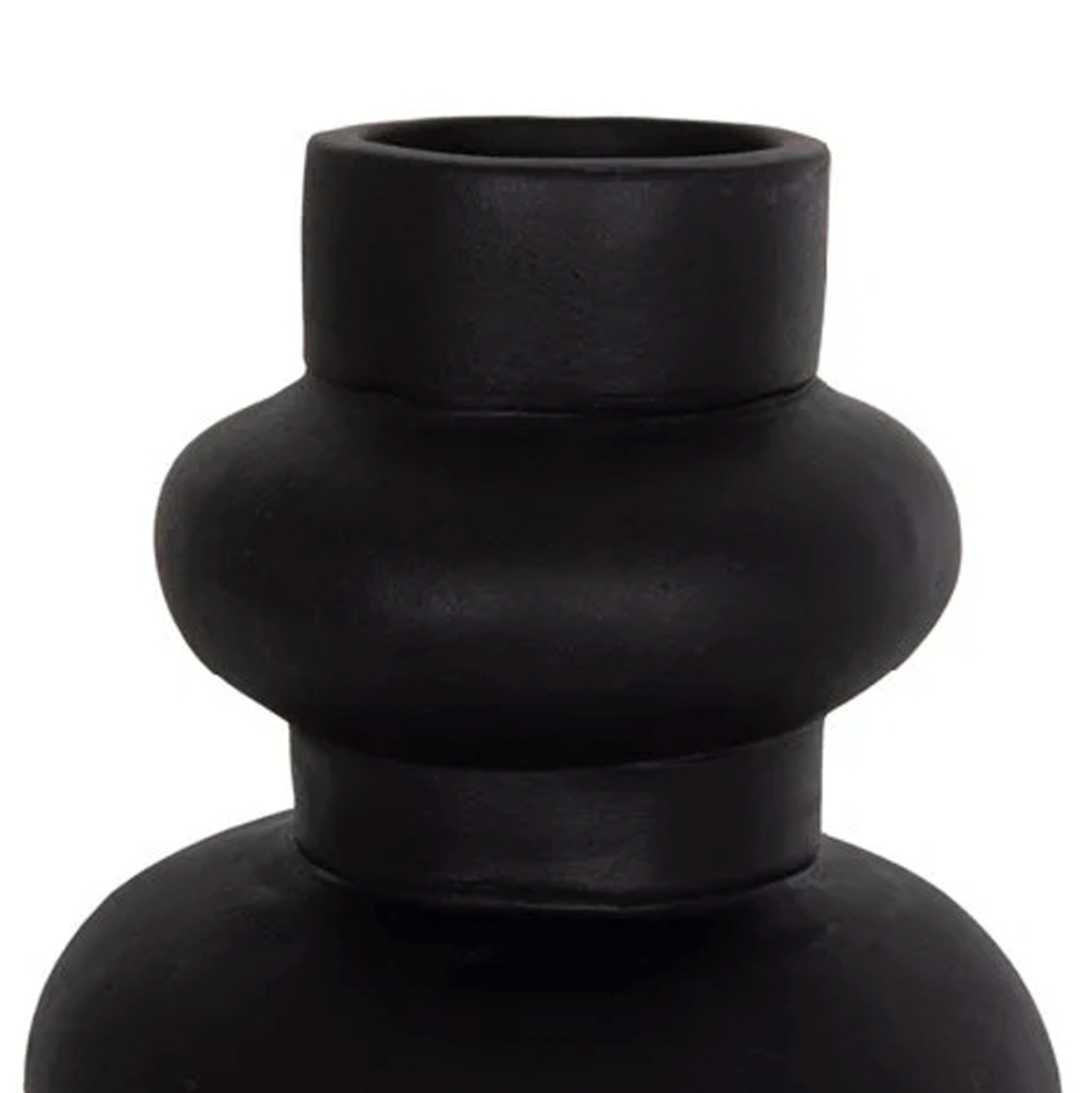 SET OF 3 TABLE DECORATIVE VASES LEKKAN HM21142.01 TERRACOTTA IN WHITE and BLACK [6]