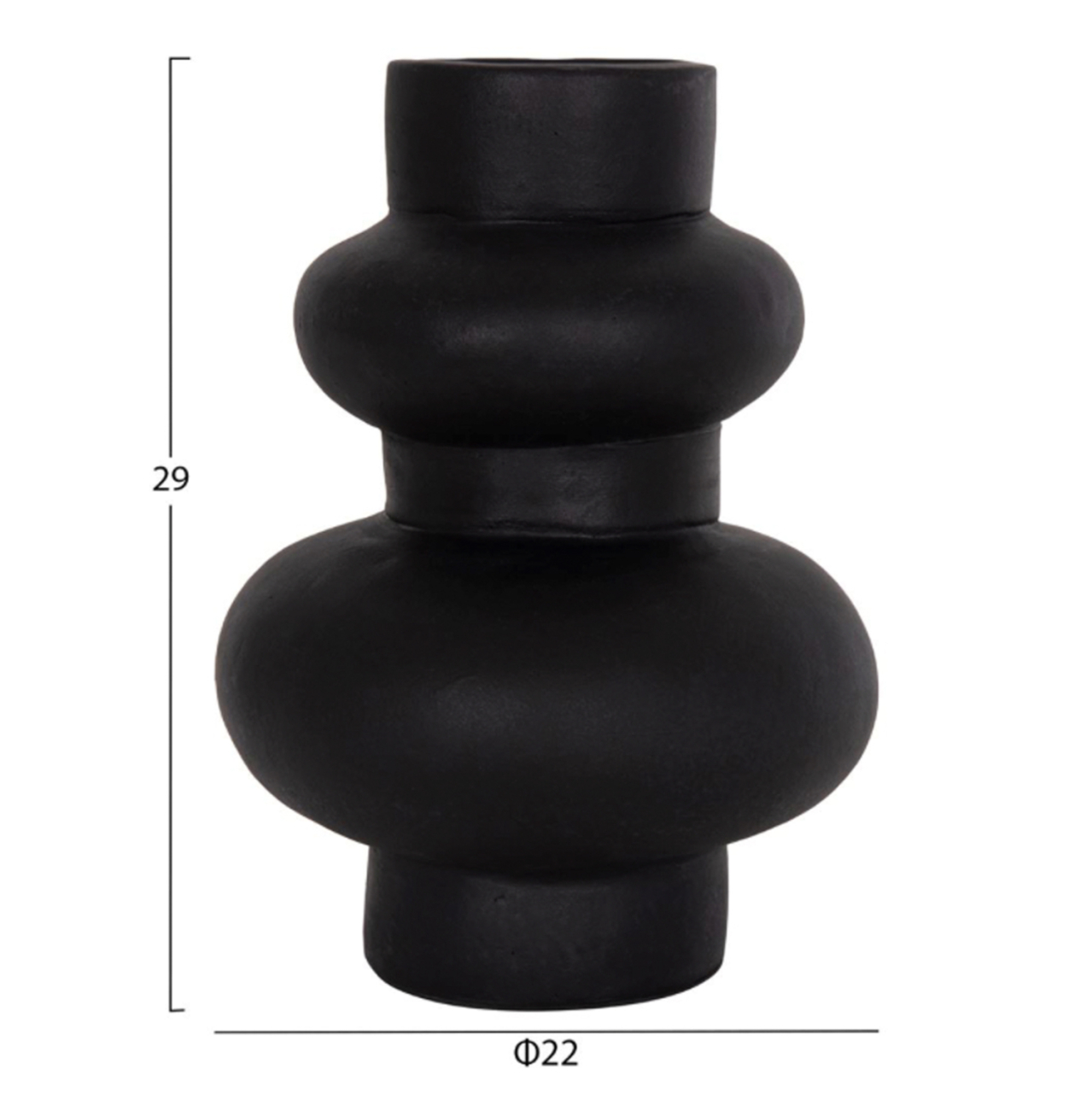 SET OF 3 TABLE DECORATIVE VASES LEKKAN HM21142.01 TERRACOTTA IN WHITE and BLACK [3]