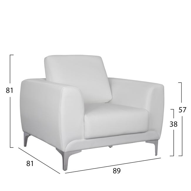 Set sofa 3 pieces Kenzie with White PU HM10329.01 [2]
