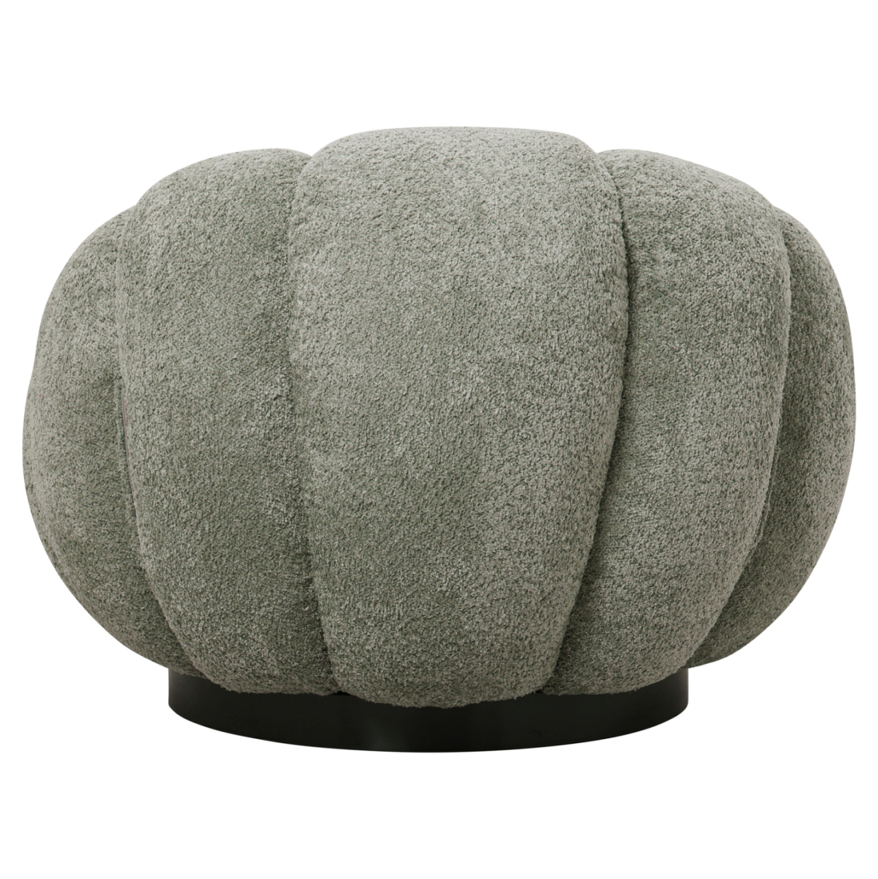 SET SWIVELLING ARMCHAIR WITH ROUND STOOL GRYMM HM10928.05 PISTACHIO GREEN BOUCLE FABRIC [8]