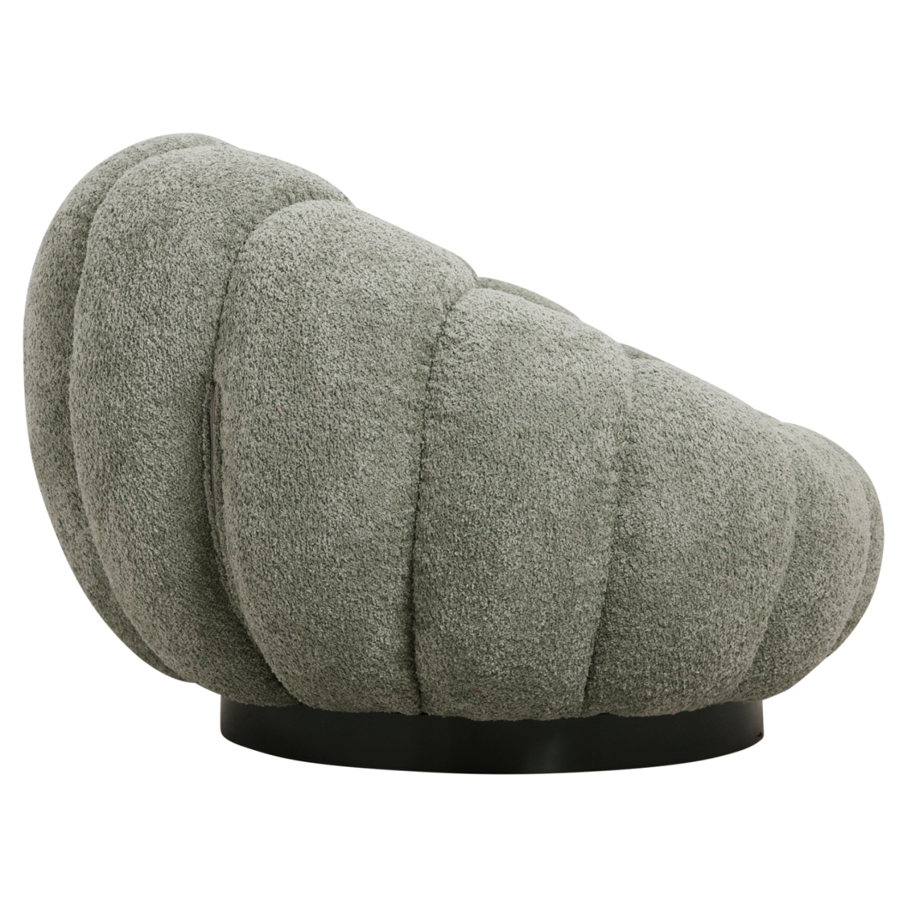 SET SWIVELLING ARMCHAIR WITH ROUND STOOL GRYMM HM10928.05 PISTACHIO GREEN BOUCLE FABRIC [7]
