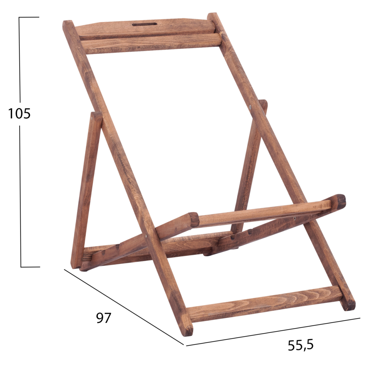 SEZLONG WITHOUT ARMS LIMNOS BEECH WOOD IN WALNUT SHADE HM5798.01 [2]