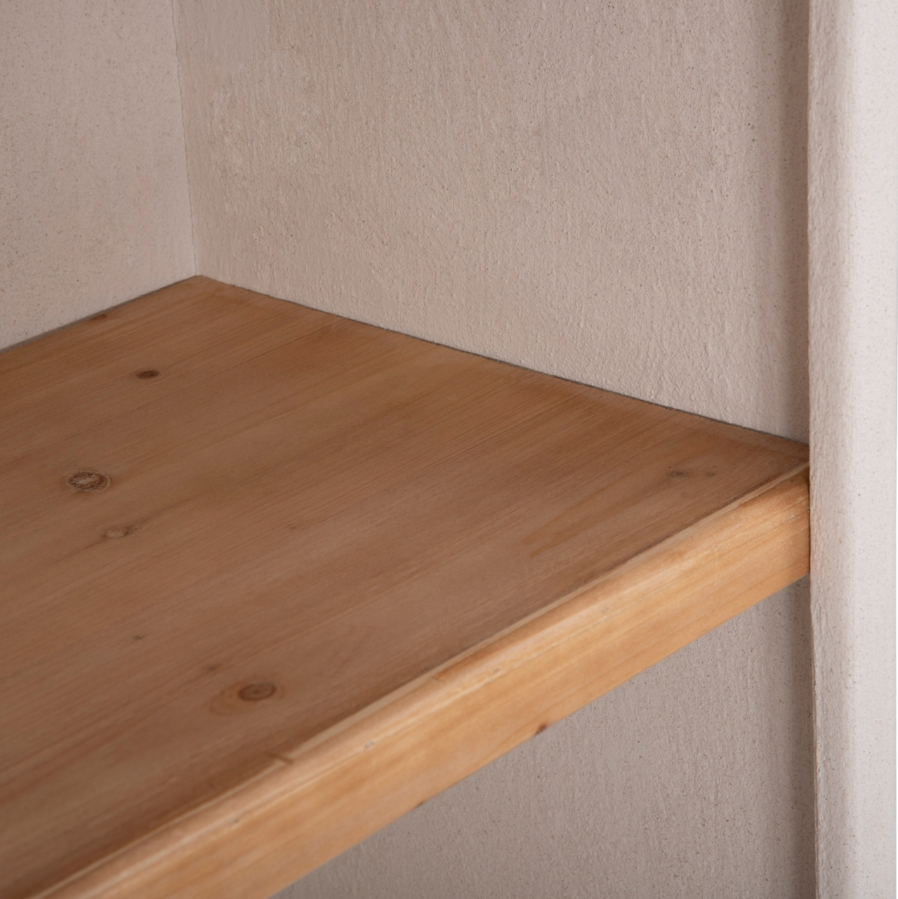 SHELF RACK SERIES SANTORINI HM18045 MDF IN OFF-WHITE-SHELVES MADE OF FIR WOOD IN NATURAL COLOR 60x38.5x179Hcm. [7]