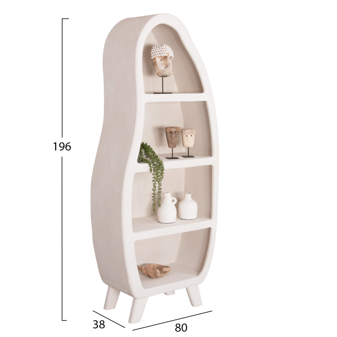 SHELF RACK SERIES SANTORINI HM18067 MDF IN OFF-WHITE 80x38x196Hcm. [2]