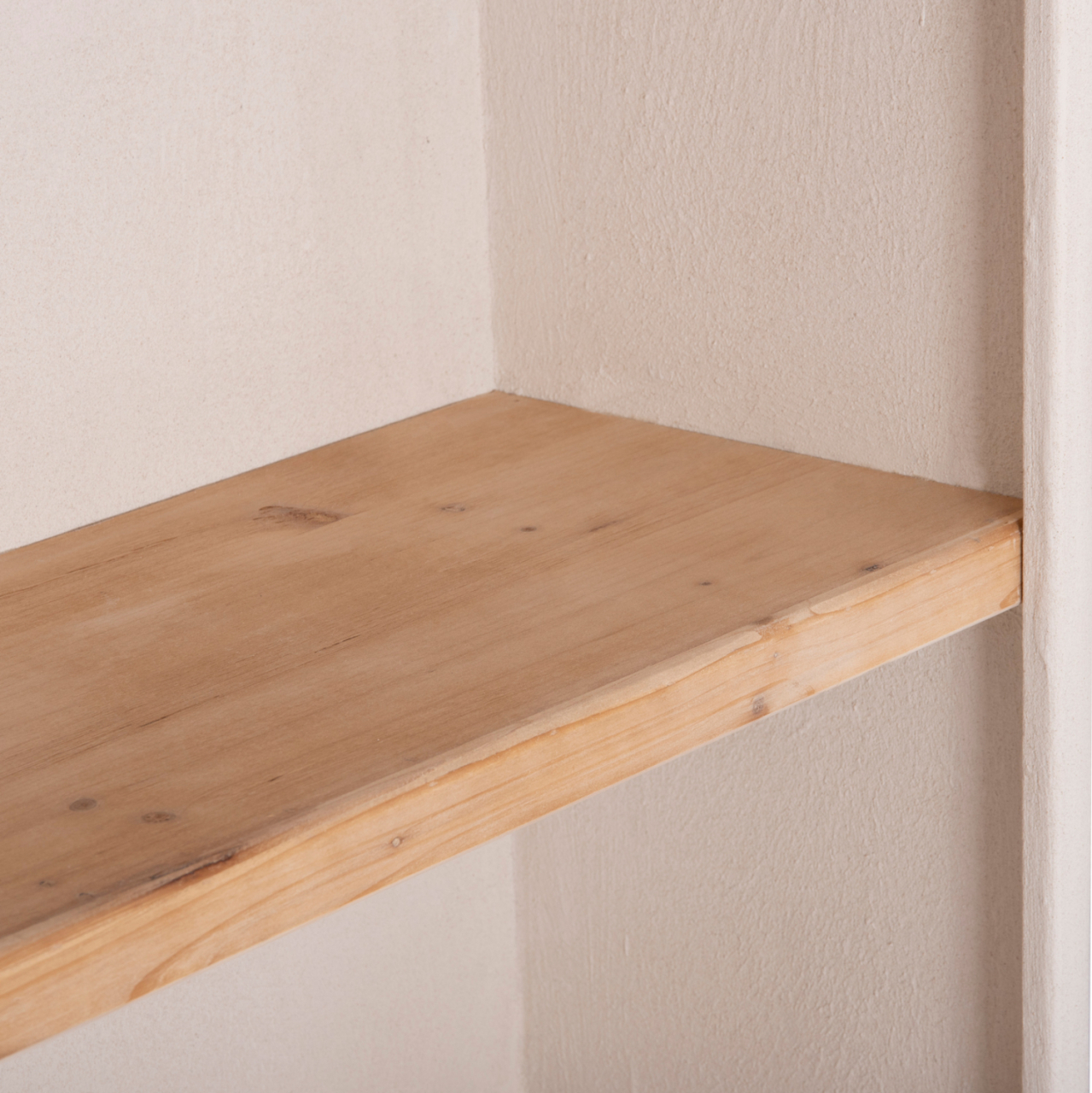 SHELVES RACK SERIES SANTORINI HM18044 MDF IN OFF-WHITE-SHELVES MADE OF FIR WOOD IN NATURAL COLOR 80x38x188.5Hcm. [7]