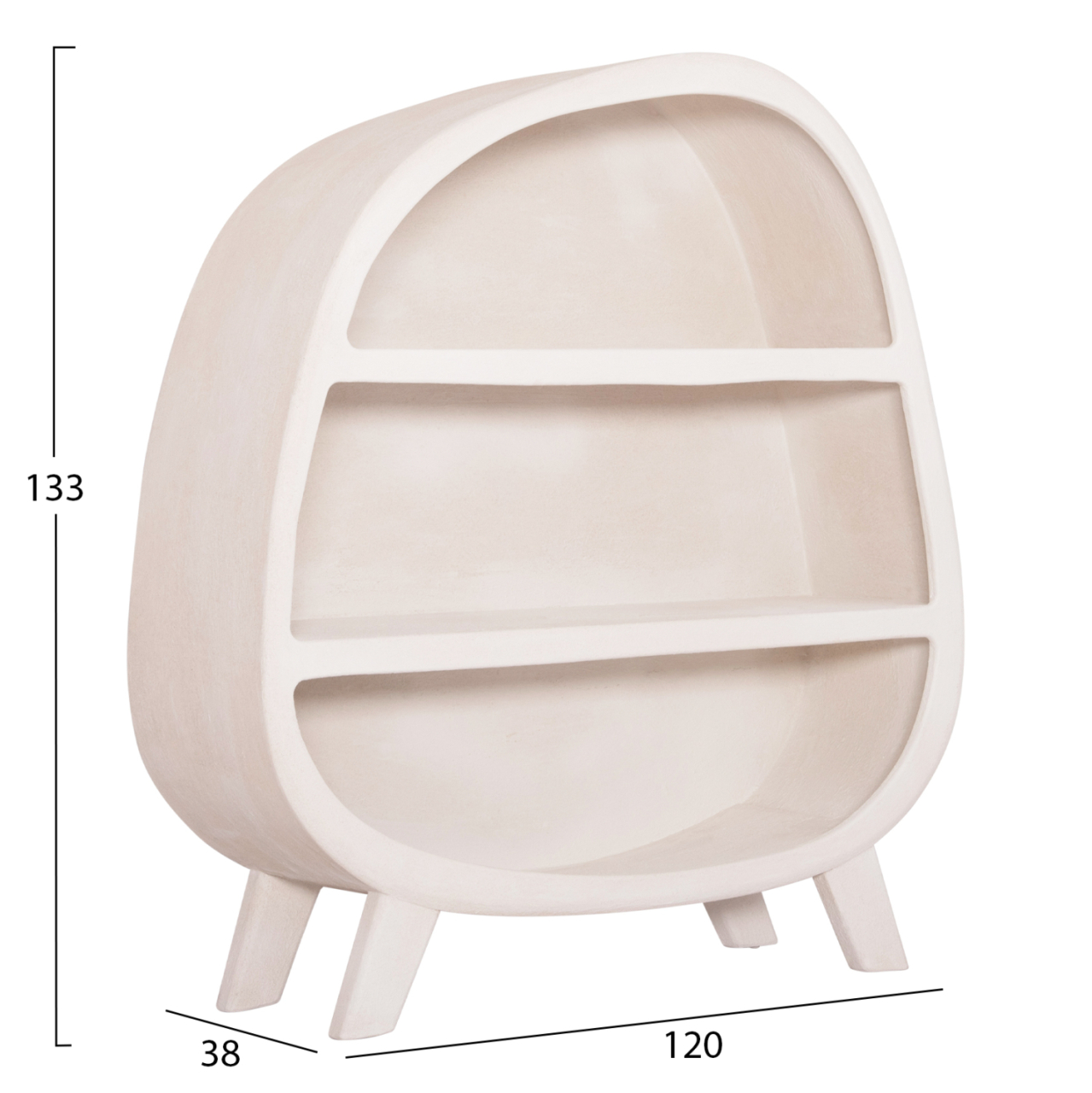 SHELVES RACK SERIES SANTORINI HM18060.01 MDF IN OFF-WHITE 120x38x133Hcm. [2]