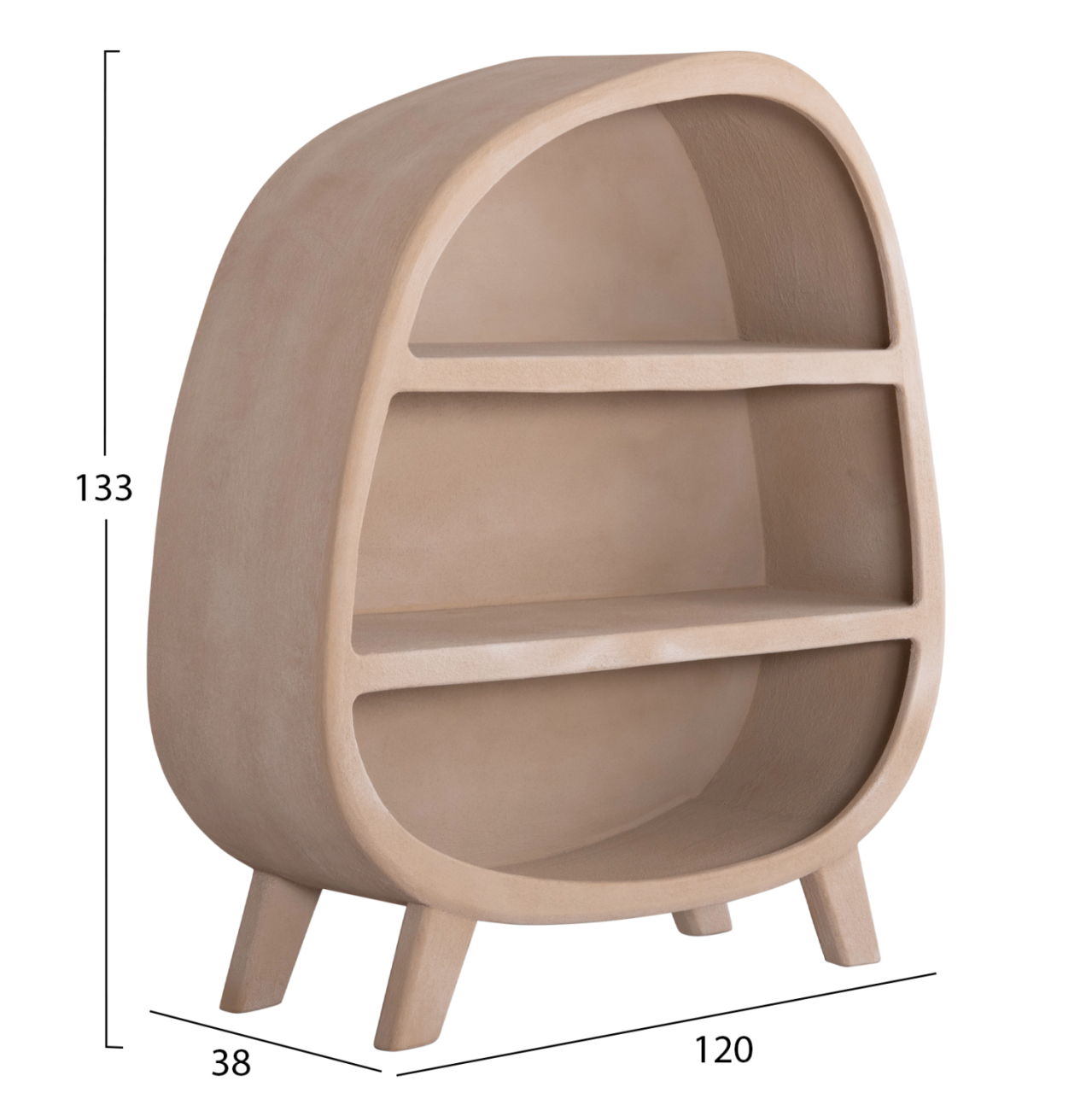 SHELVES RACK SERIES SANTORINI HM18060.02 MDF IN BROWN 120x38x133Hcm. [2]