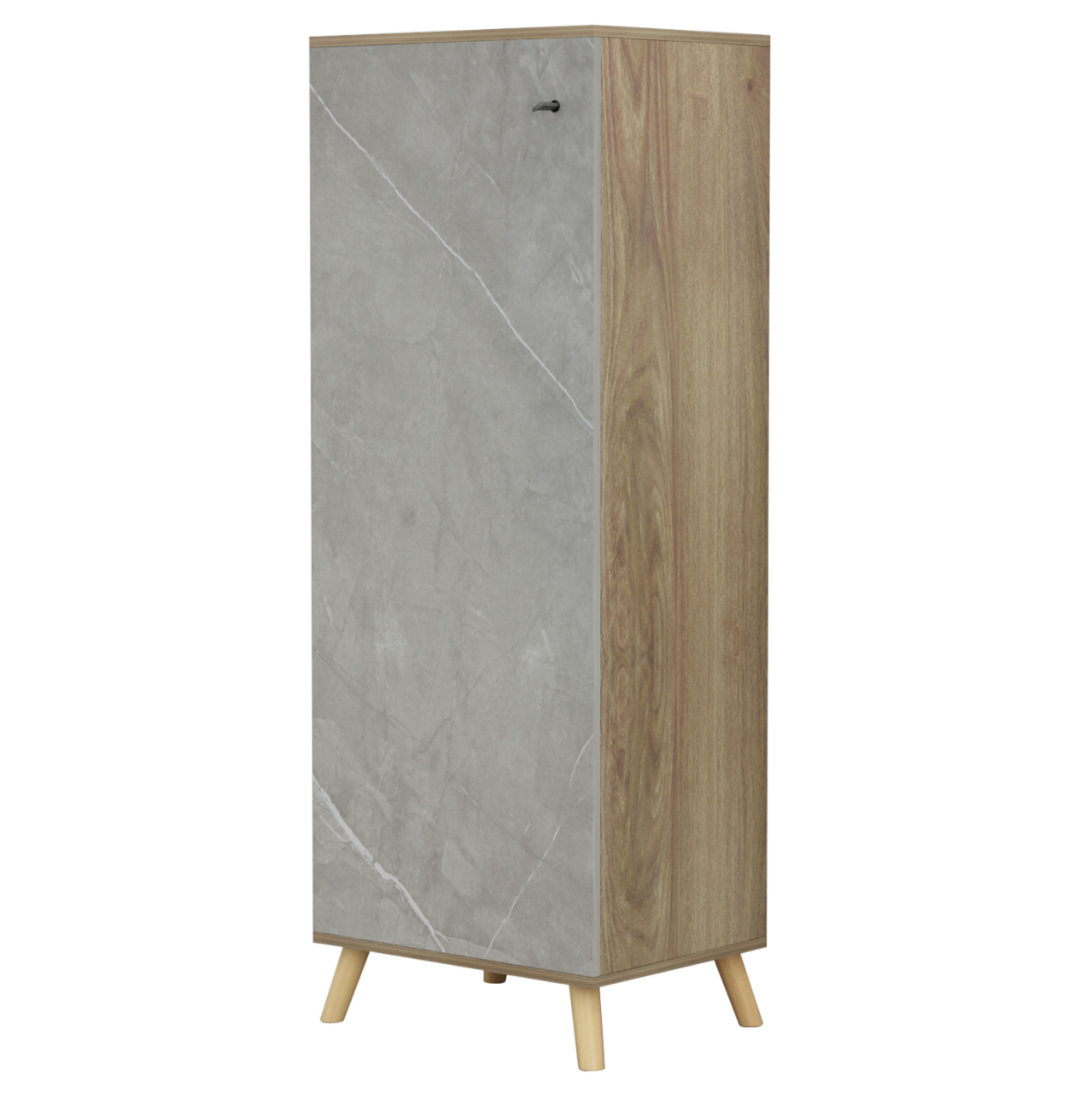 SHOE CABINET ALVARO HM8954.11 MELAMINE IN SONAMA-STONE TEXTURE 50Χ38Χ135Hcm. [5]