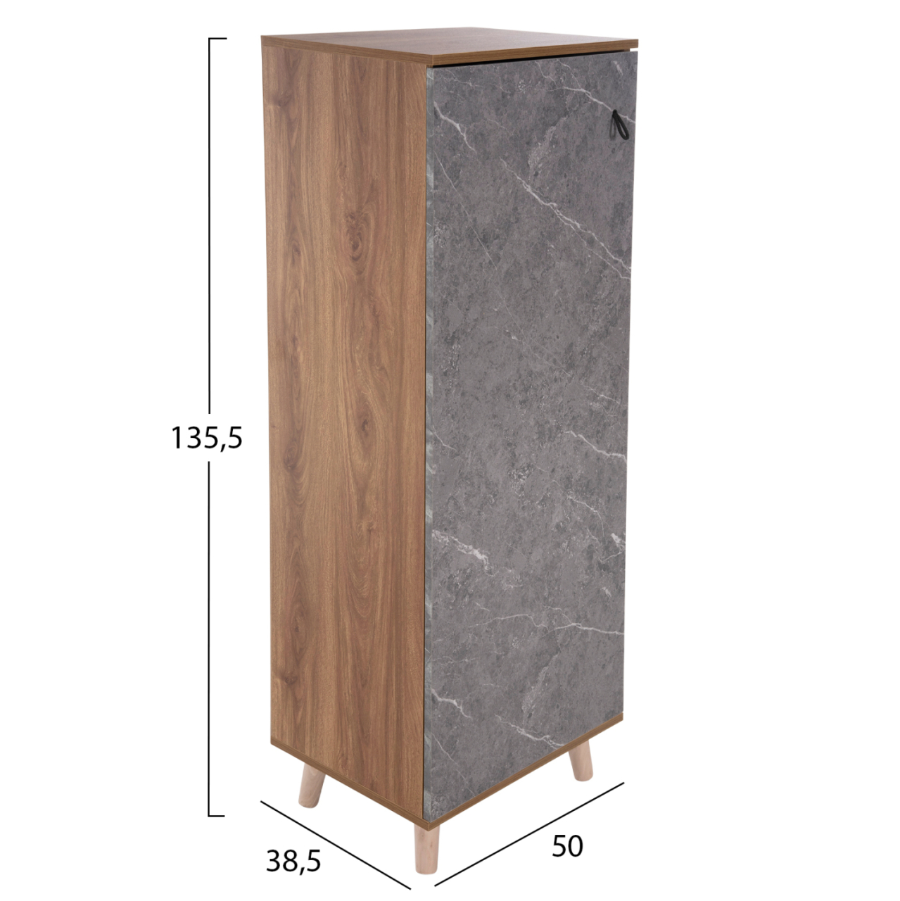 SHOE CABINET ALVARO HM8954.12 MELAMINE IN SONAMA-STONE TEXTURE 50Χ38Χ135Hcm. [2]