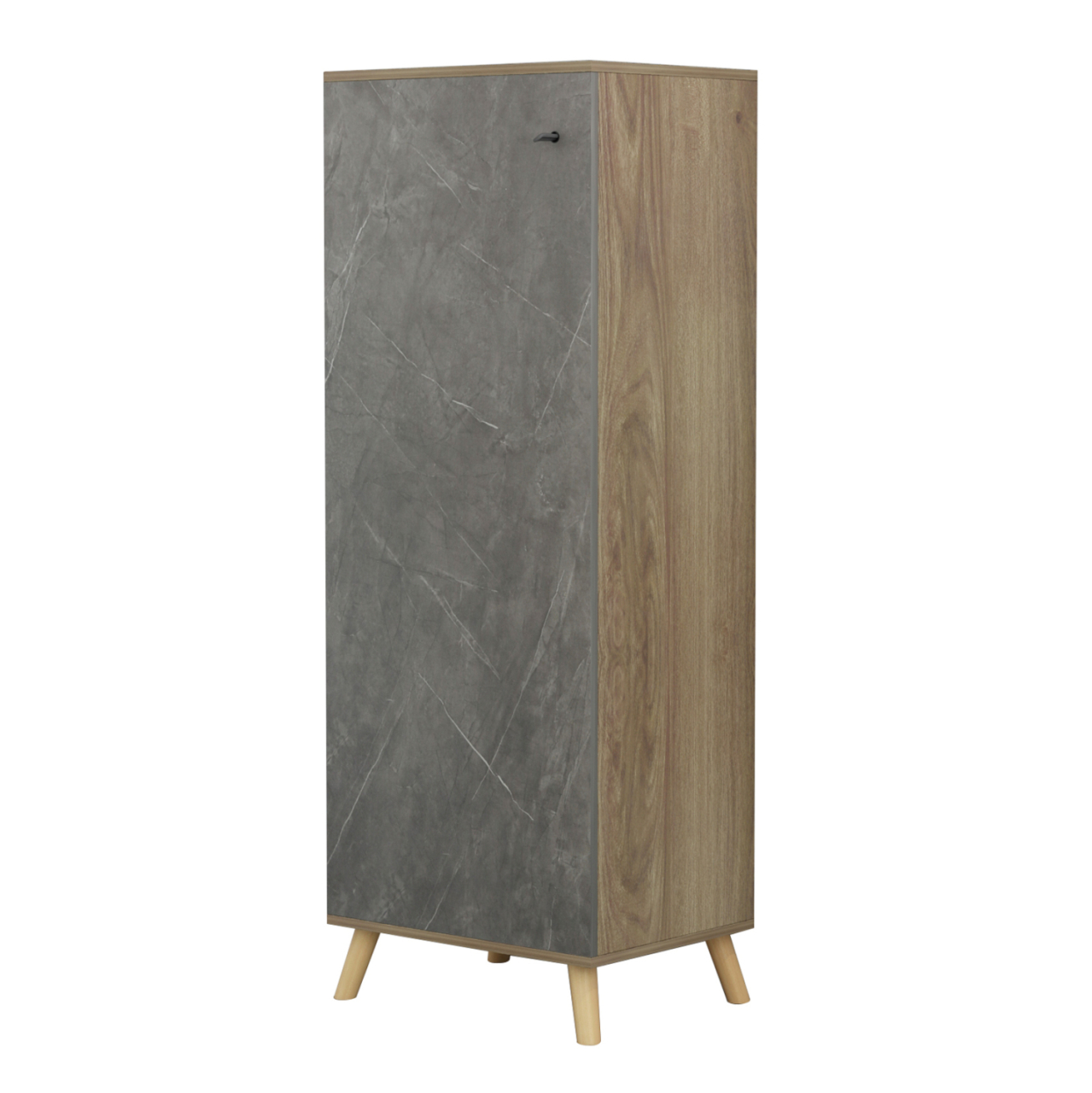 SHOE CABINET ALVARO HM8954.14 MELAMINE IN SONAMA-STONE TEXTURE 50Χ38Χ135Hcm. [5]