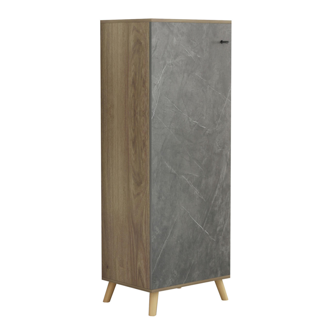 SHOE CABINET ALVARO HM8954.14 MELAMINE IN SONAMA-STONE TEXTURE 50Χ38Χ135Hcm. [6]