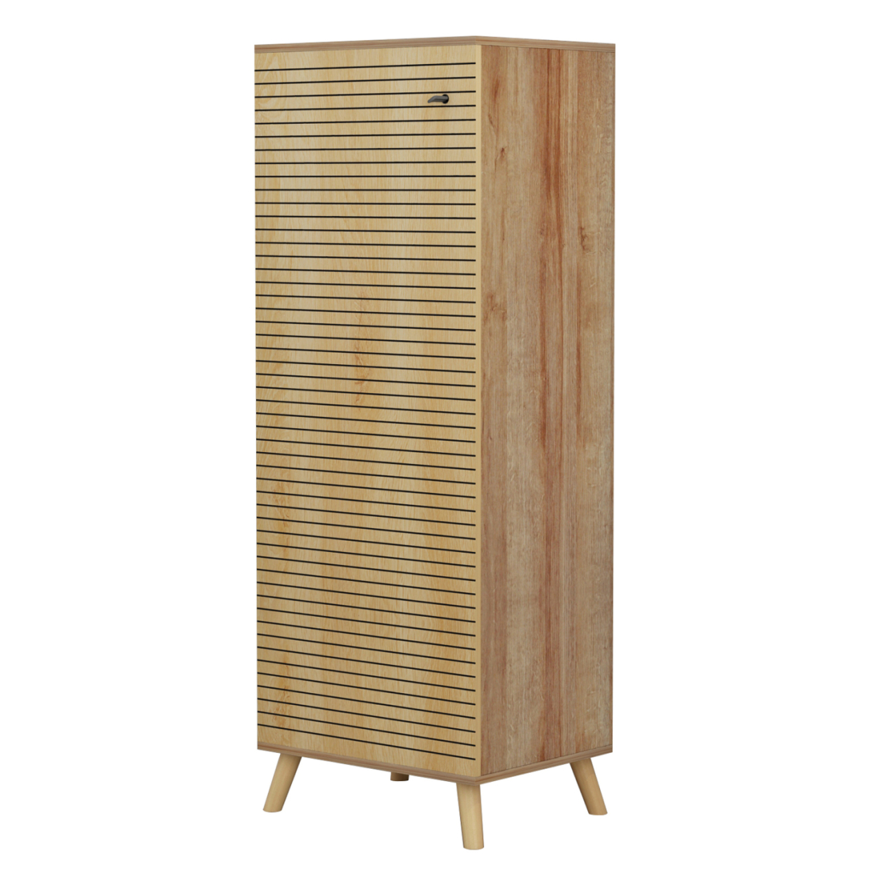 SHOE CABINET ALVARO HM8954.16 MELAMINE IN NATURAL WOOD COLOR 50Χ38Χ135Hcm. [5]