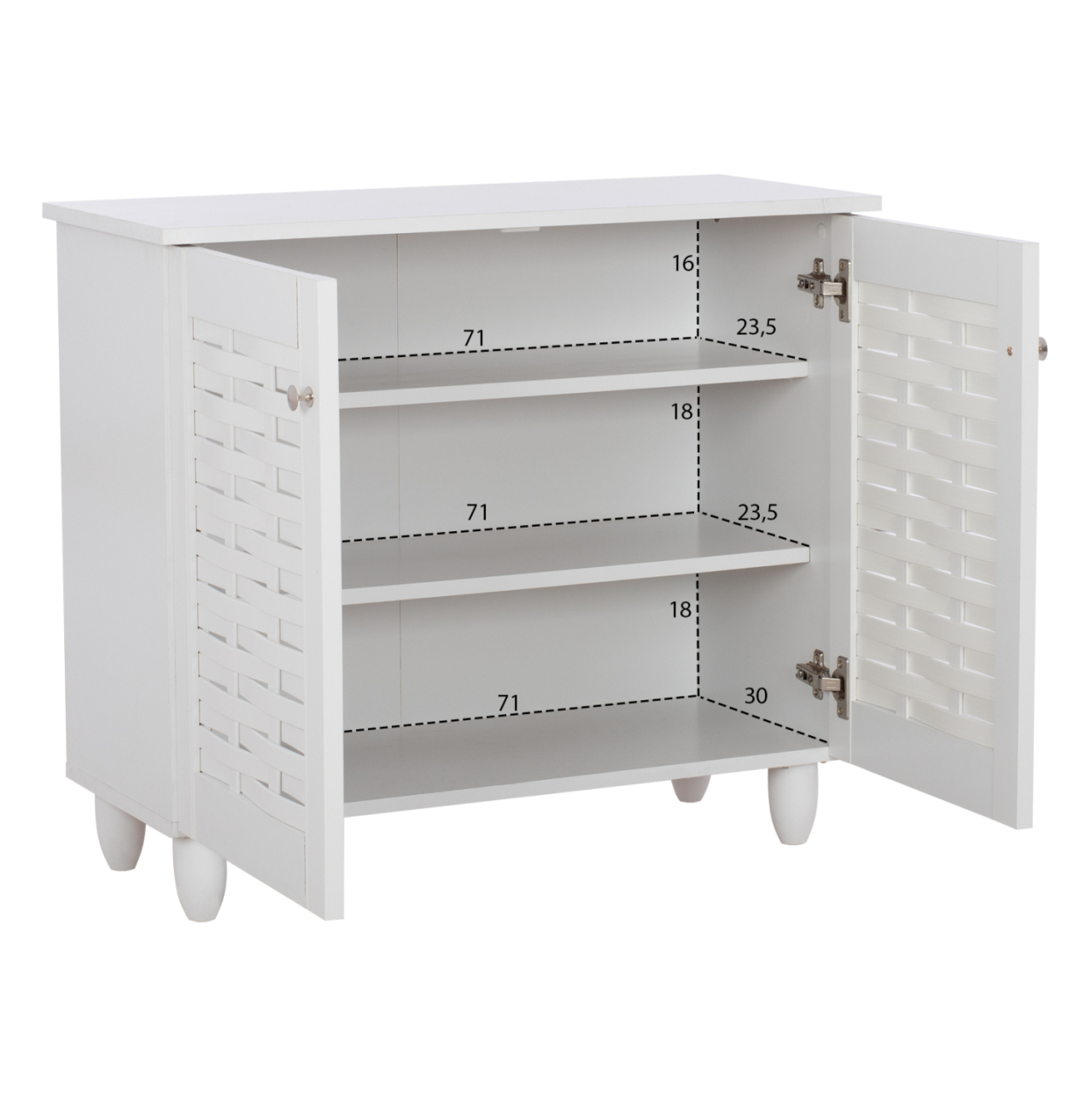 SHOE CABINET CASSIOPE MELAMINE WHITE WITH LEGS 77Χ34Χ67.5Hcm.HM2208.05 [3]