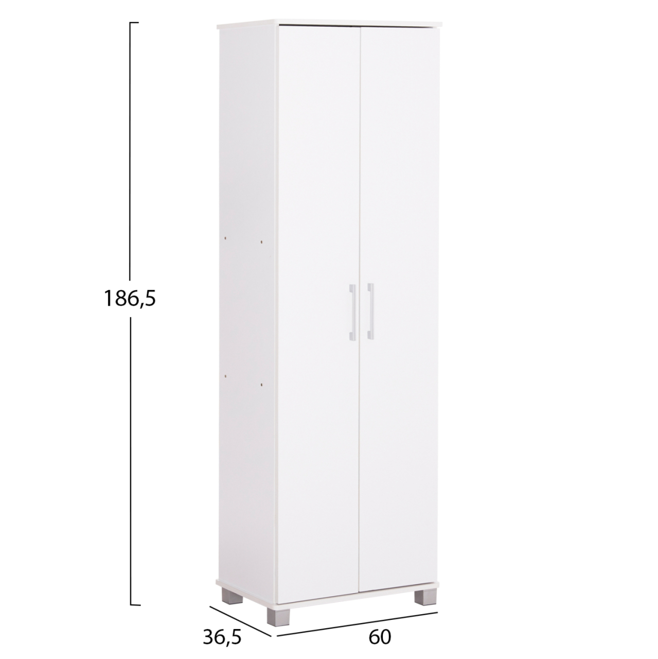 SHOE CABINET CLUSE HM2403.03 MELAMINE IN WHITE COLOR 60Χ36.5Χ186.5Hcm. [2]