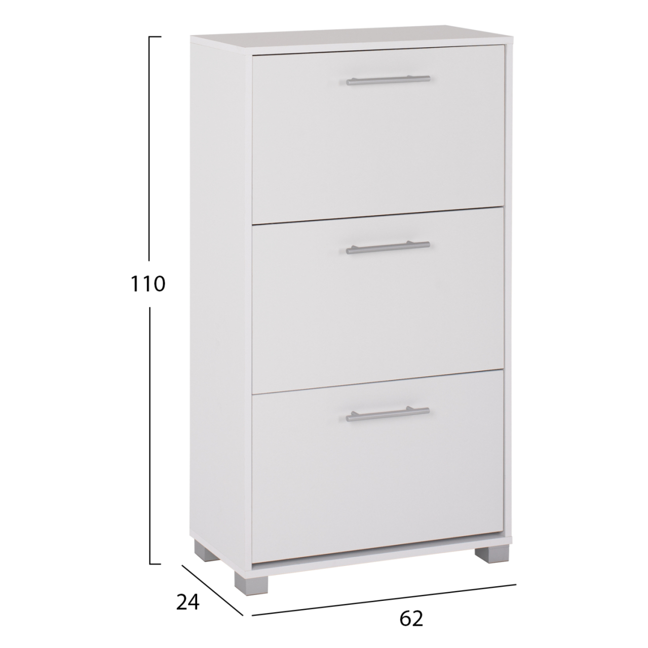 SHOE CABINET HM2221.05 3 LEVELS MELAMINE IN WHITE 62Χ24Χ110Hcm. [2]