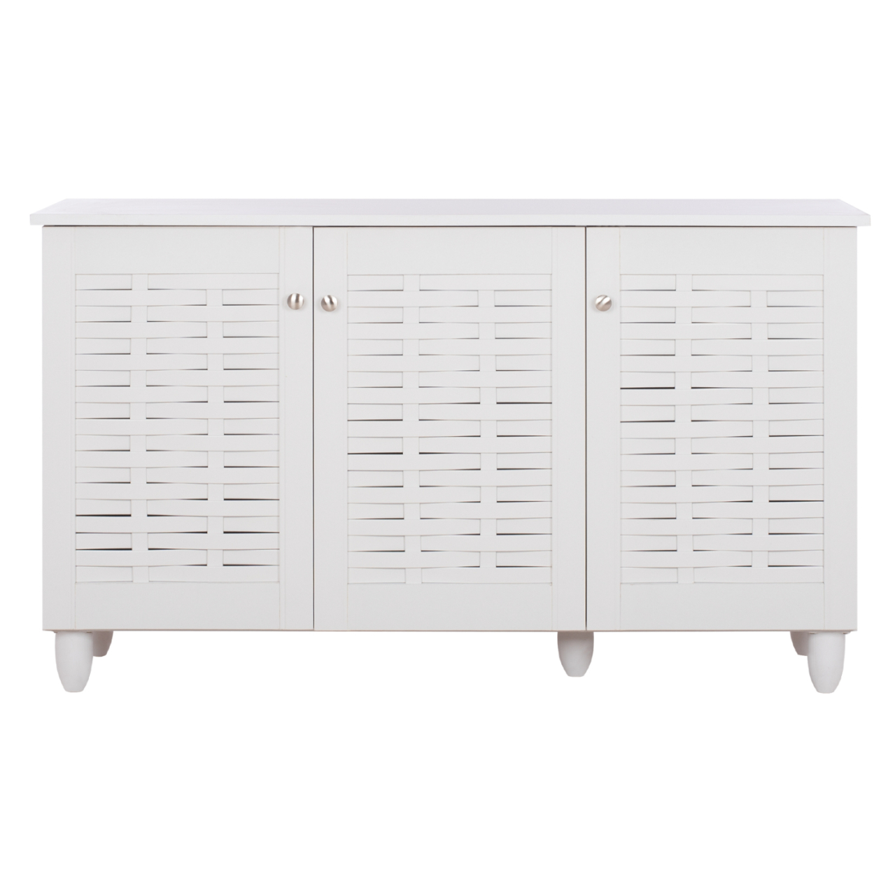 SHOE CABINET IGGY MELAMINE 3-DOOR WHITE WITH LEGS 114Χ34Χ68Hcm.HM2211.05 [4]