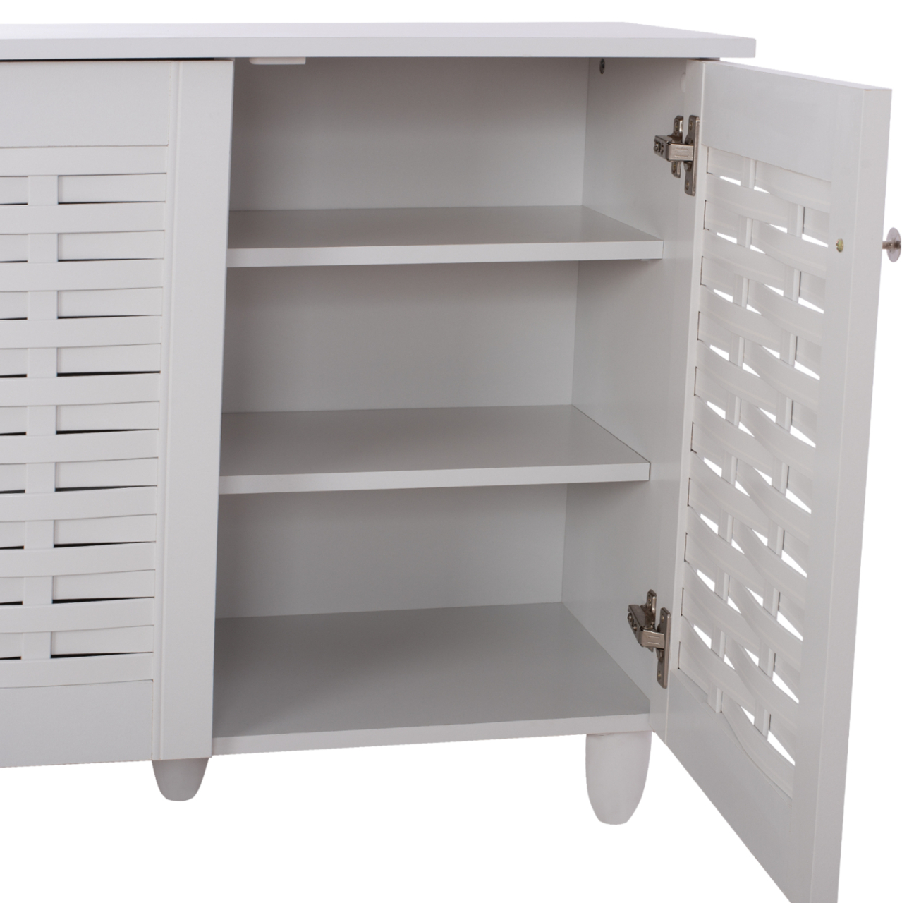 SHOE CABINET IGGY MELAMINE 3-DOOR WHITE WITH LEGS 114Χ34Χ68Hcm.HM2211.05 [6]