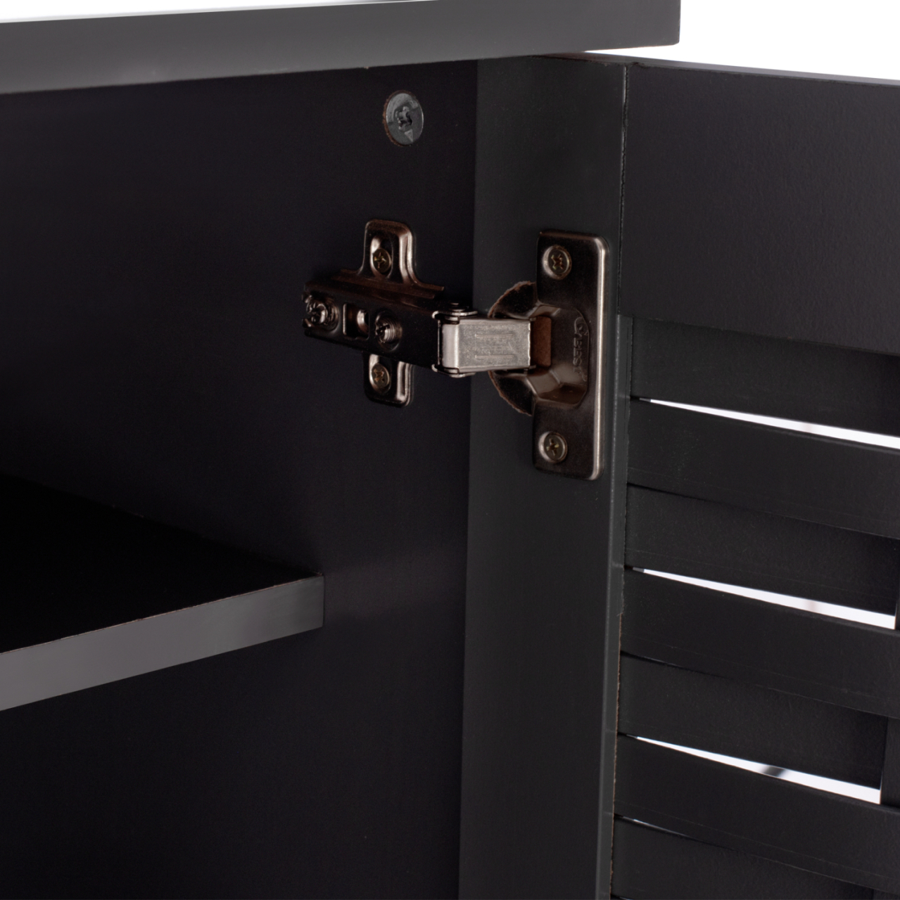 SHOE CABINET KABIRA HM2210.10 4-DOOR MELAMINE IN DARK GREY COLOR 77x34x123Hcm. [8]