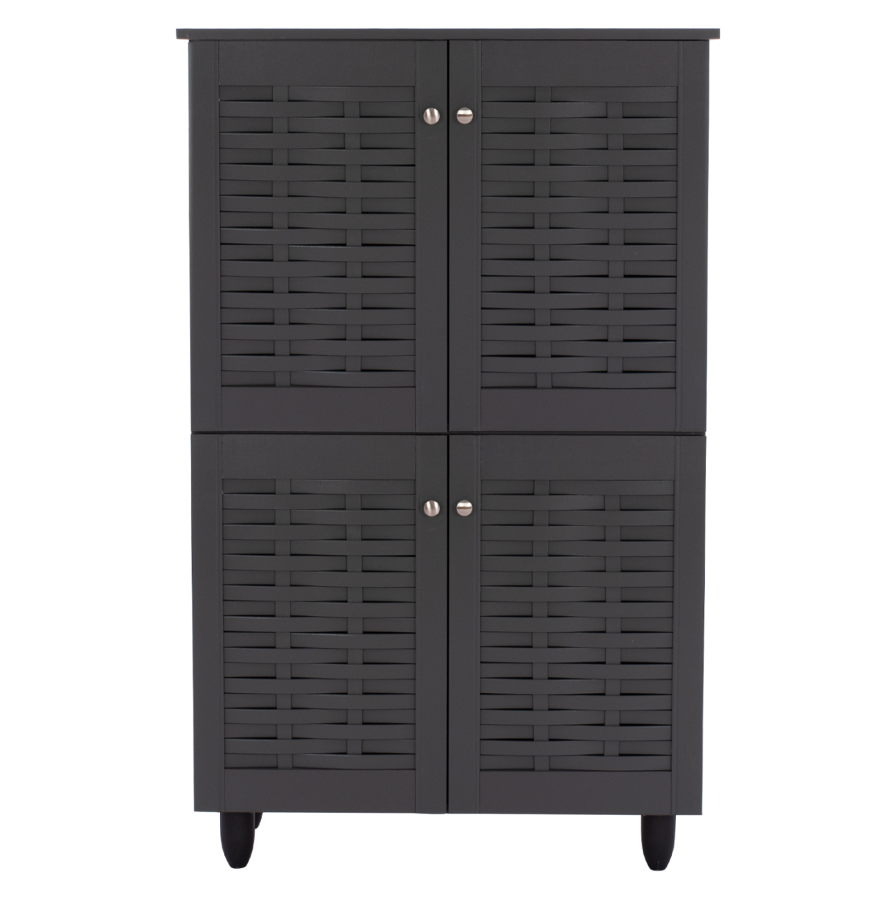 SHOE CABINET KABIRA HM2210.10 4-DOOR MELAMINE IN DARK GREY COLOR 77x34x123Hcm. [3]
