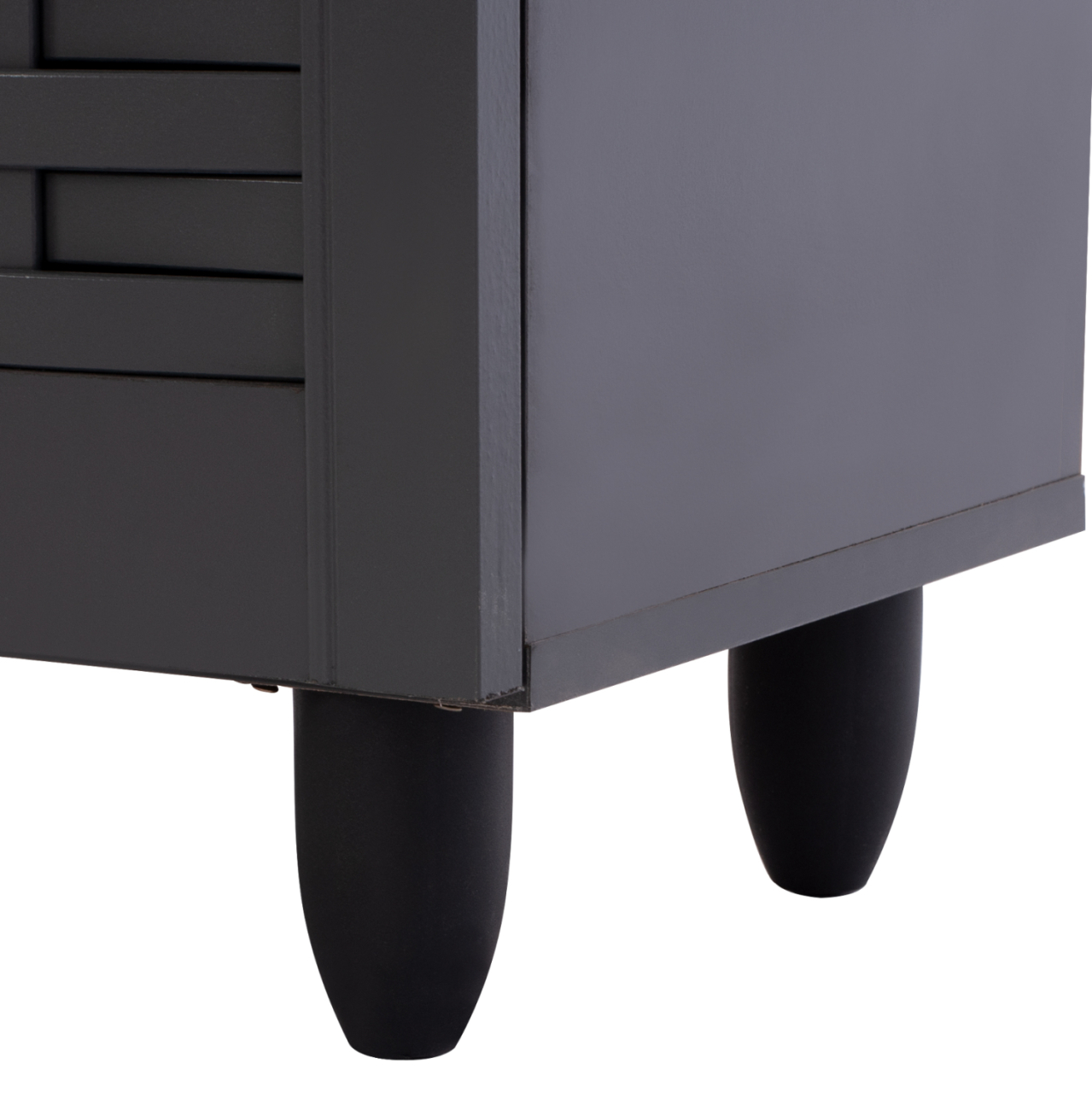 SHOE CABINET KABIRA HM2210.10 4-DOOR MELAMINE IN DARK GREY COLOR 77x34x123Hcm. [7]