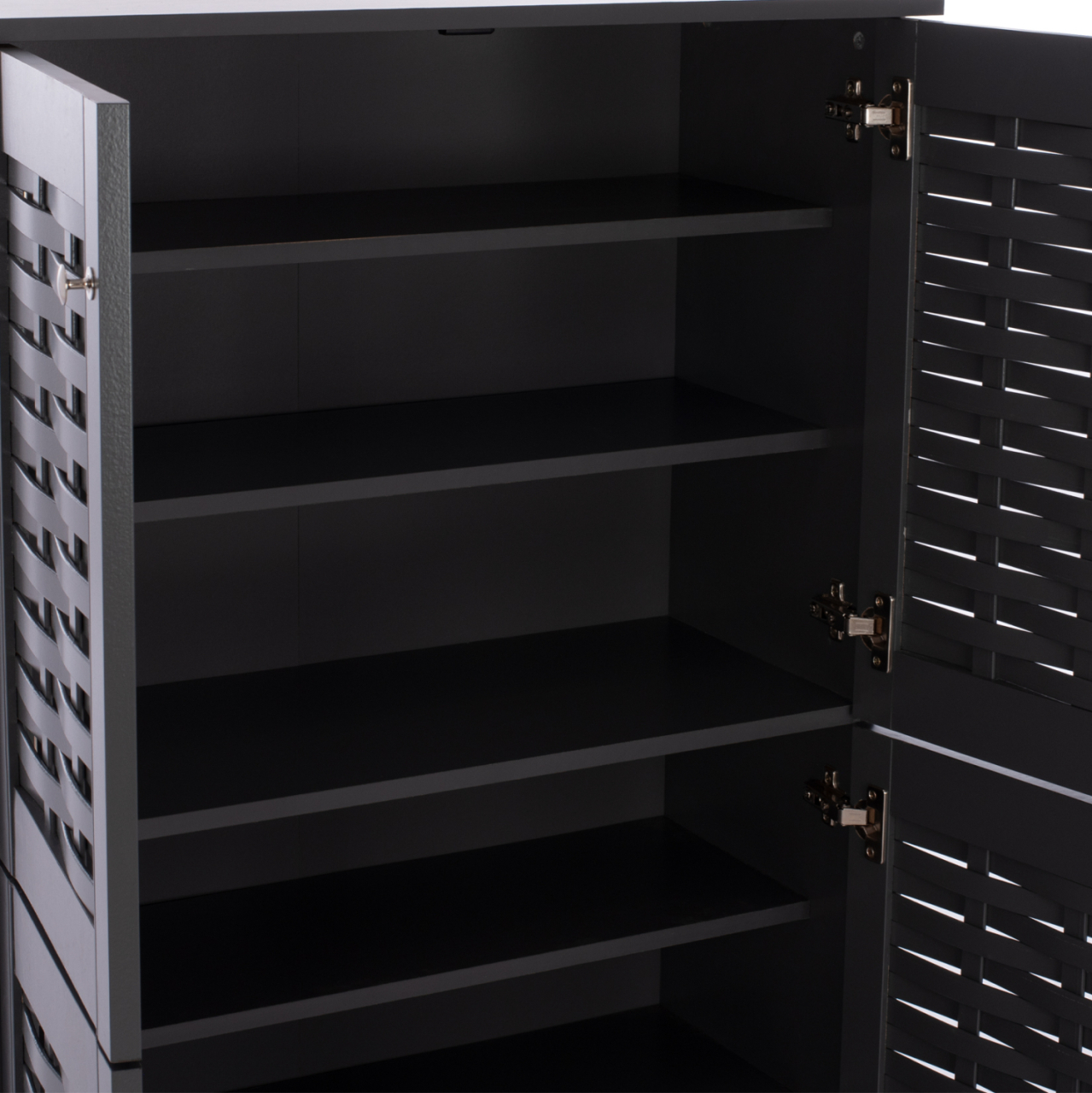 SHOE CABINET KABIRA HM2210.10 4-DOOR MELAMINE IN DARK GREY COLOR 77x34x123Hcm. [5]
