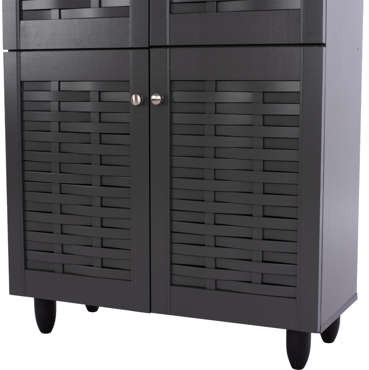 SHOE CABINET KABIRA HM2210.10 4-DOOR MELAMINE IN DARK GREY COLOR 77x34x123Hcm. [6]