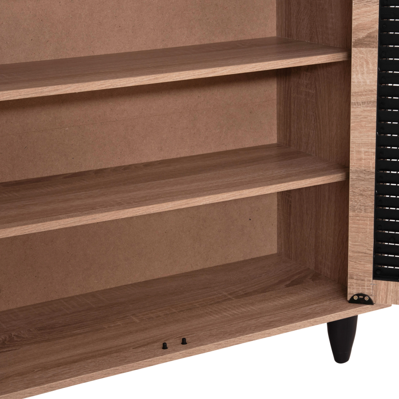 SHOE CABINET MCKENNA HM2266.02 MELAMINE IN SONAMA-BLACK 77x30x69Hcm. [6]