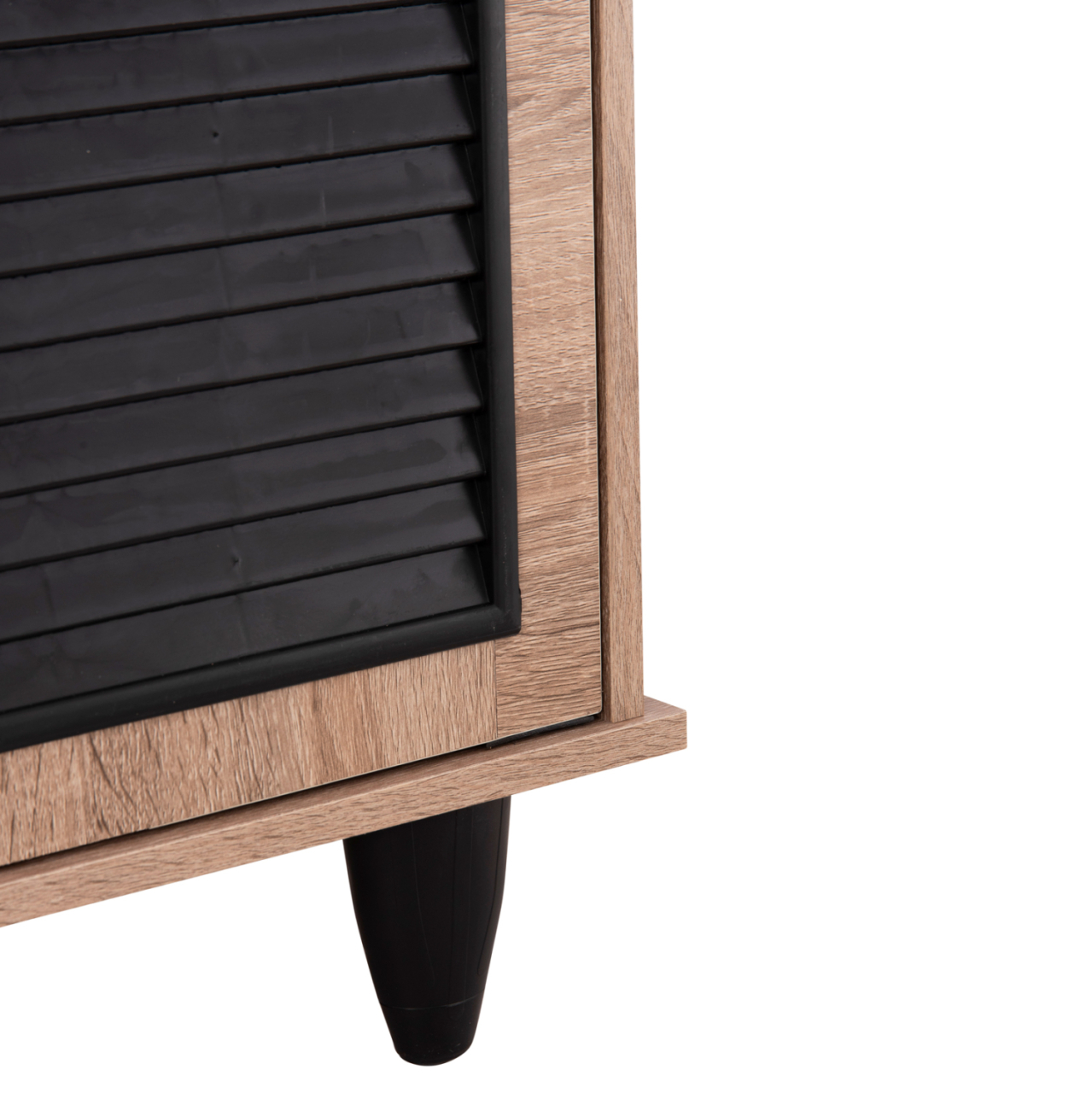 SHOE CABINET MCKENNA HM2266.02 MELAMINE IN SONAMA-BLACK 77x30x69Hcm. [9]
