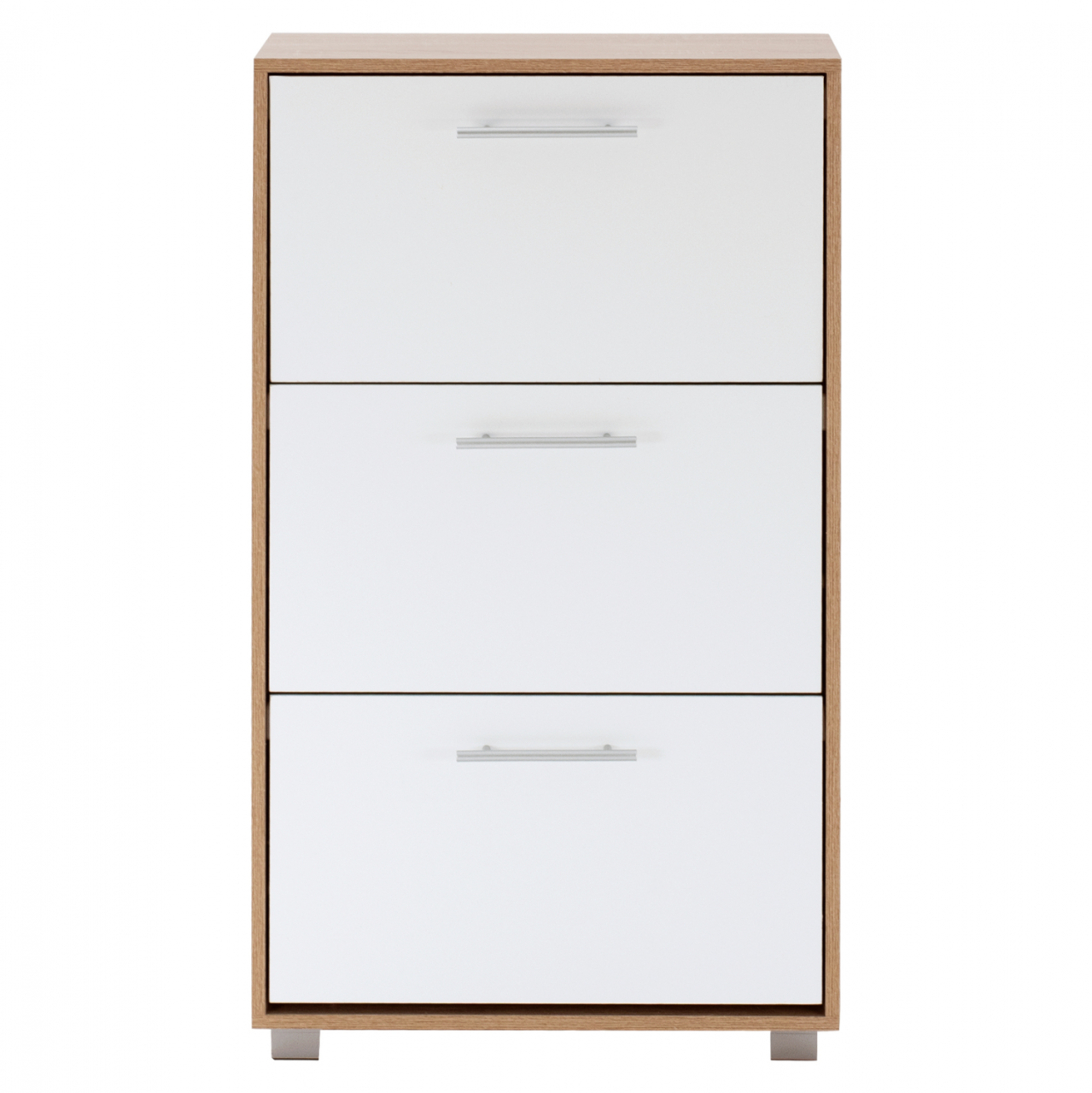 Shoe Cabinet Melamine 3seater HM2221.06 Sonama-White 62x24x110cm [4]
