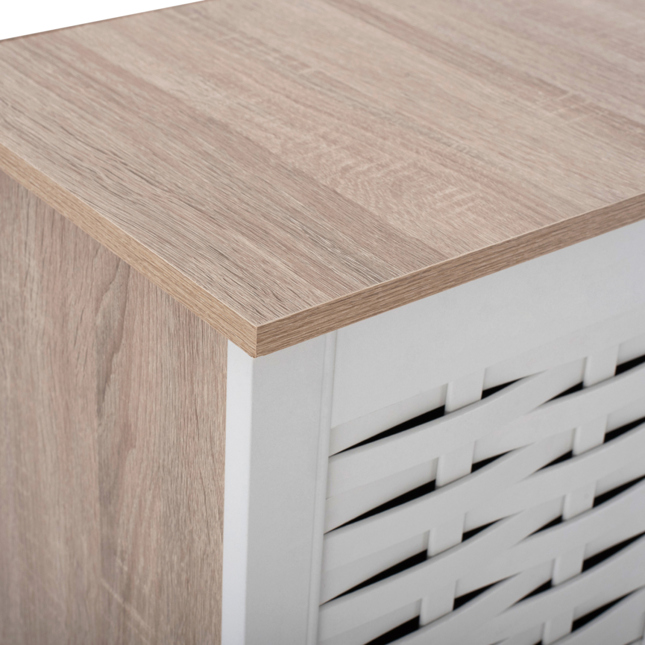 Shoe Cabinet Melamine with 3 Doors HM2211.06 Sonama-White 114,5x34x68cm [8]