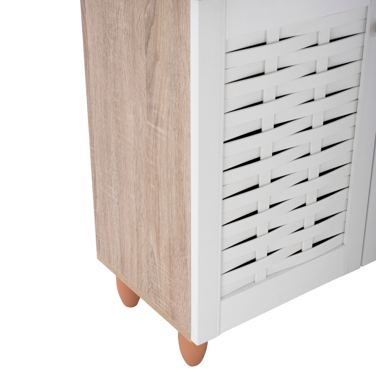 Shoe Cabinet Melamine with 3 Doors HM2211.06 Sonama-White 114,5x34x68cm [9]