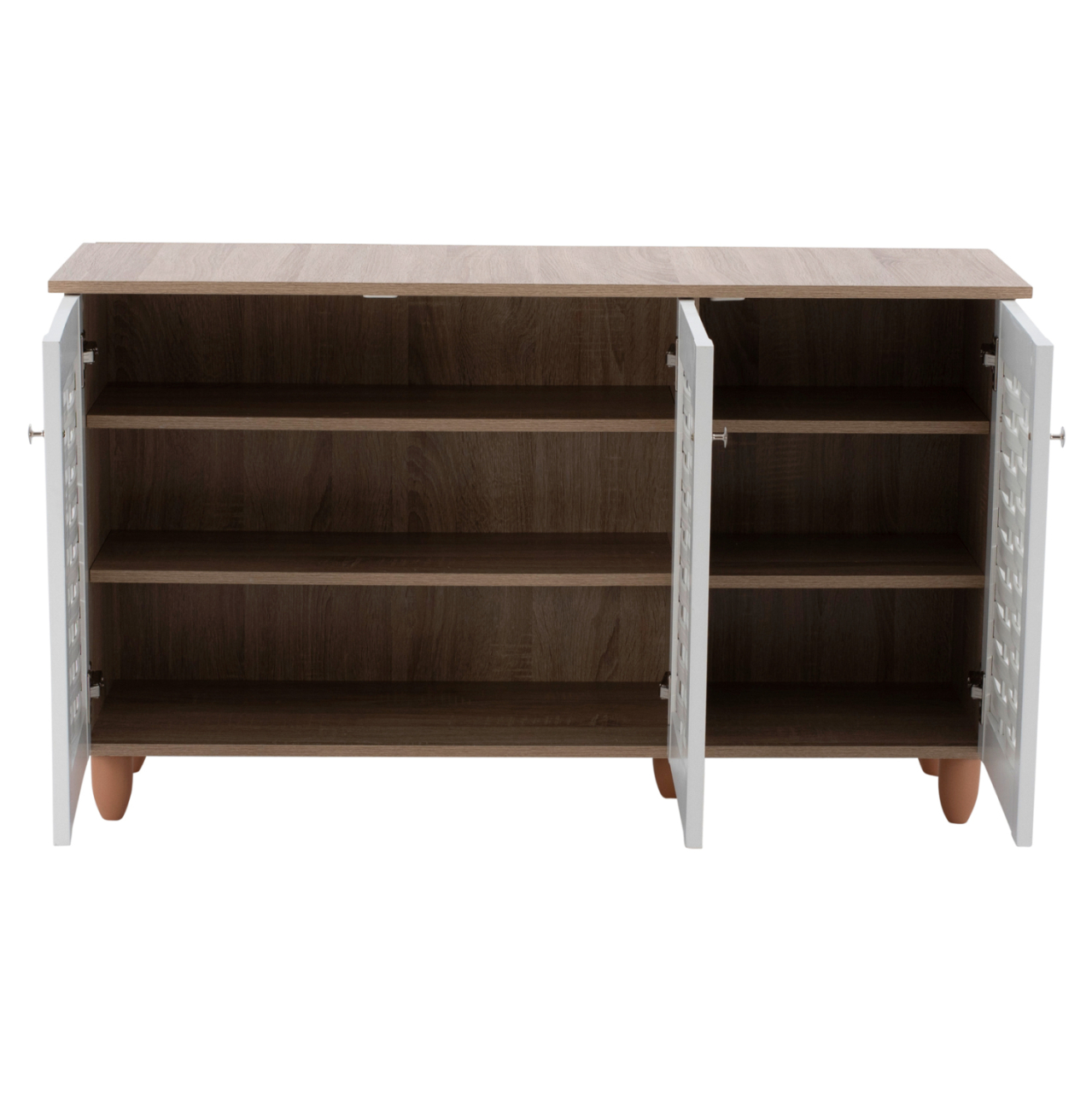 Shoe Cabinet Melamine with 3 Doors HM2211.06 Sonama-White 114,5x34x68cm [6]