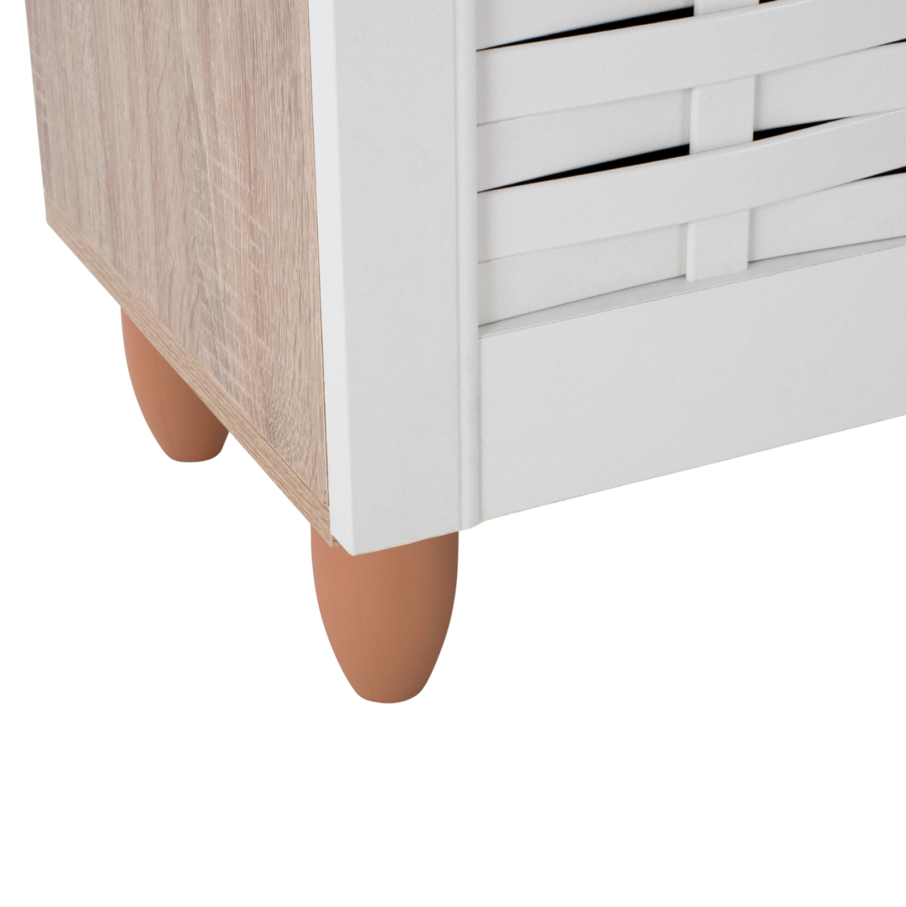 Shoe Cabinet Melamine with 3 Doors HM2211.06 Sonama-White 114,5x34x68cm [10]