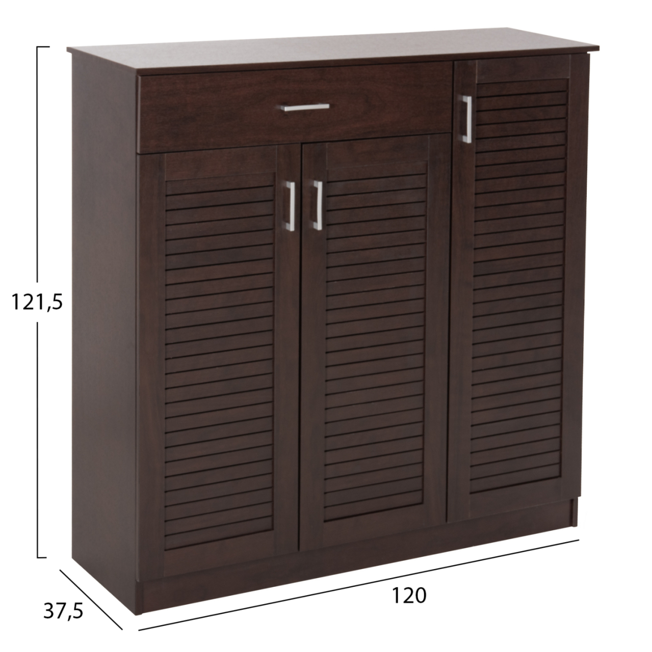 SHOE CABINET PROBY HM9607.01 MELAMINE IN WENGE 120x37,5x121,5Hcm. [2]