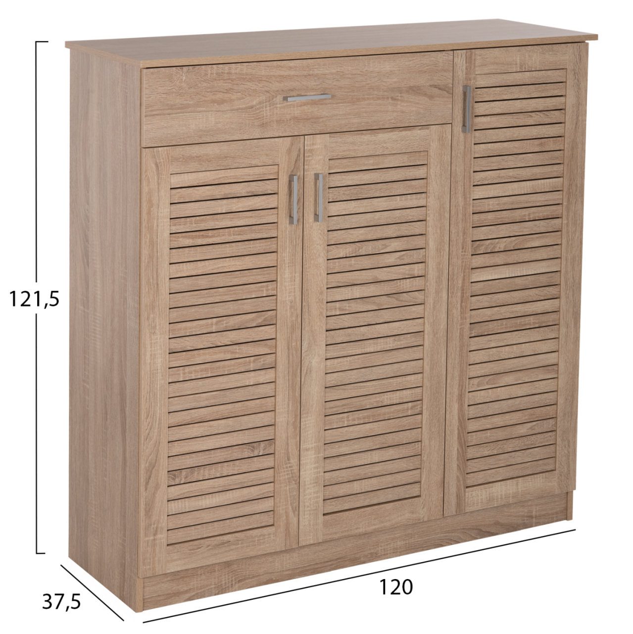 SHOE CABINET PROBY HM9607.02 MELAMINE IN SONOMA 120x37,5x121,5Hcm. [2]