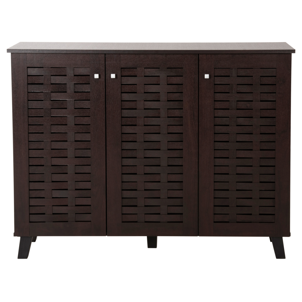 SHOE CABINET PRODY HM9610.01 MELAMINE IN WENGE 3 DOORS 115x34x89Hcm. [3]