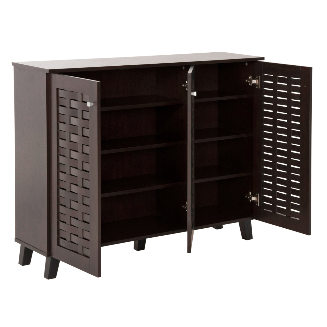 SHOE CABINET PRODY HM9610.01 MELAMINE IN WENGE 3 DOORS 115x34x89Hcm. [4]